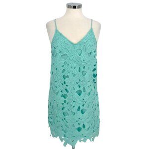 ASTR Lace Sleeveless V-Neck Mini Dress Party Night Out Mint Green Size Medium
